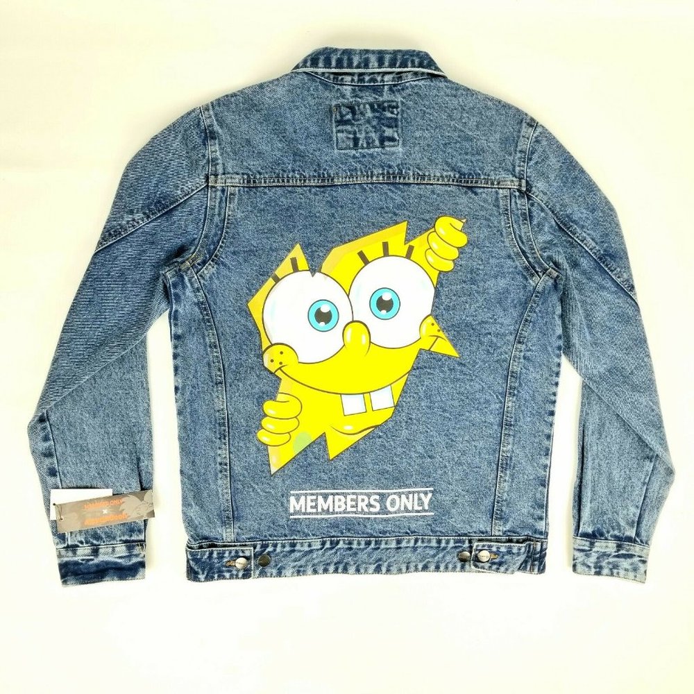 Members Only Nickelodeon SpongeBob Jean Jacket M